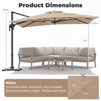 Tangkula Patio Umbrella Large Offset Cantilever Outdoor Umbrella(10x13 FT)