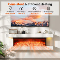 Tangkula 50" Fireplace Mantel with 36 Inches 3-Sided Fire Place