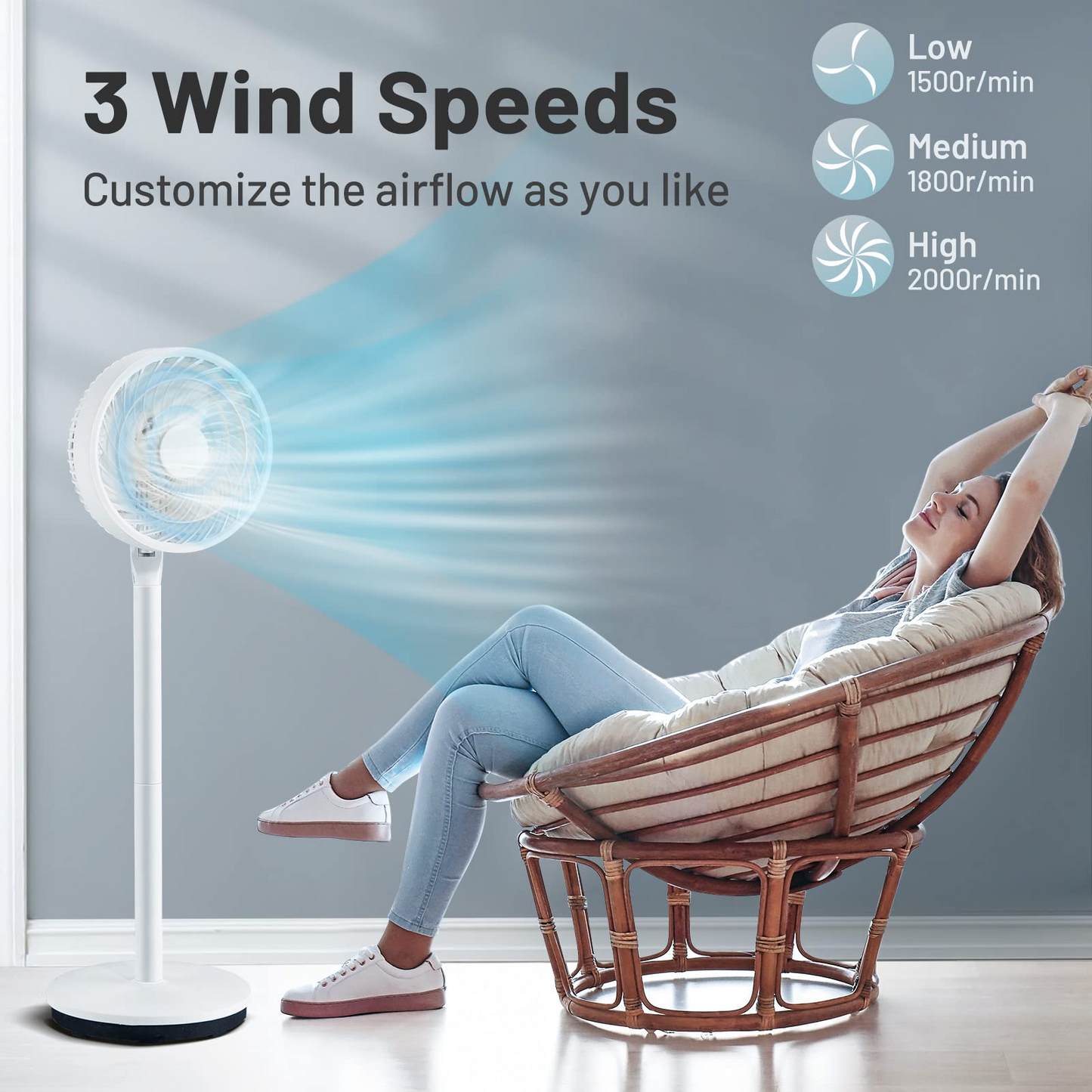 Tangkula Oscillating Pedestal Fan with Remote Control
