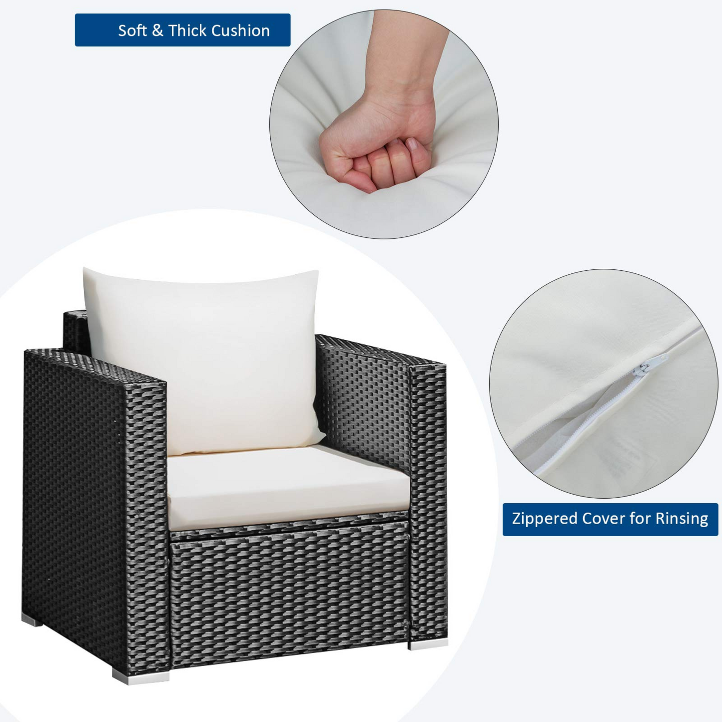 Tangkula 3 Pieces Patio Furniture Set