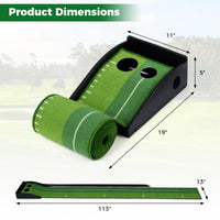 Tapis de Putting de Golf Intérieur Tangkula Putting Green 3 Balles d'Entraînement de Putting