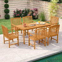 Fauteuils Tangkula en acacia à lattes pour terrasse avec dossier incliné, très résistants