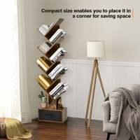 Tangkula 10 Tier Tree Bookshelf with Drawer