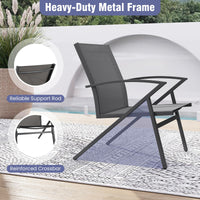 Tangkula Chaise de patio, lot de 2 ou 4, avec cadre en métal robuste