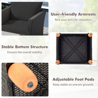 Tangkula 5 Pieces Patio Furniture Set with Coffee Table