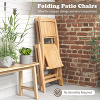 Tangkula 2/4 Pieces Folding Patio Chairs（slat back）