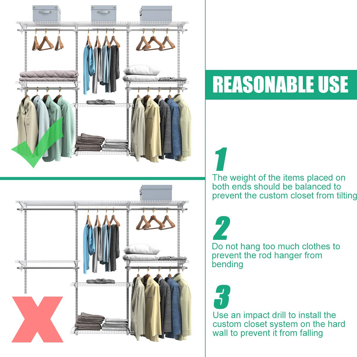 4 to 6 FT Custom Closet System - Tangkula