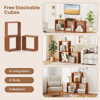 Tangkula 3/6 Cube Storage Organizers Stackable Bookcase Shelves(1/2)