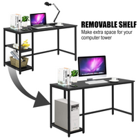 Tangkula Home Office Computer Desk with 2 Storage Shelves