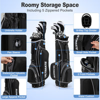 Tangkula 9/10/12 Pieces Men's Complete Golf Clubs Set