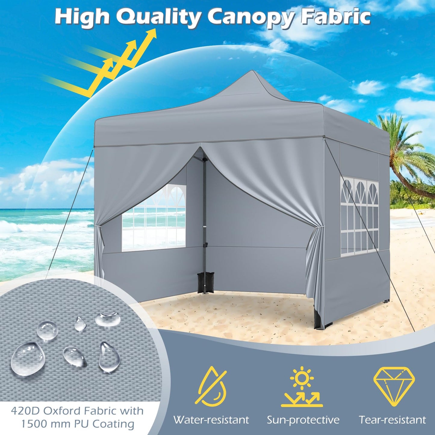 Tangkula 10x10 FT Pop Up Canopy for Party Event Camping