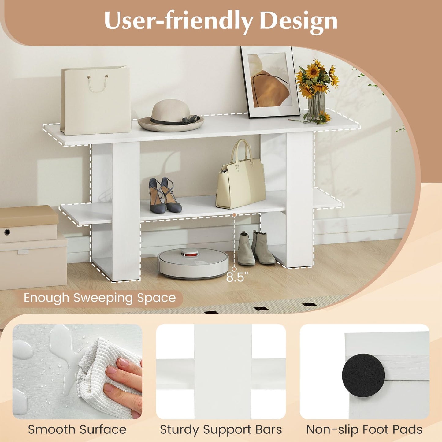 Tangkula 2-Tier TV Stand for TVs up to 55 Inch Entertainment Center