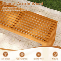 Tangkula 36” Outdoor All Slat Wood Bench for 2 People