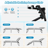 Tangkula Widen Folding Chaise Lounge Chair Set of 1/2