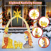 Tangkula 6 FT Christmas Lighted Nativity Scene Set