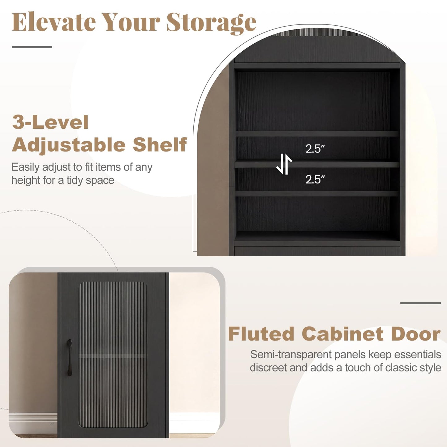 Tangkula 67” Tall Bathroom Cabinet, Slim Floor Storage Cabinet