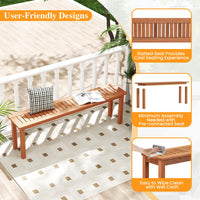 Tangkula Outdoor Wood Bench 59” Long Patio Dining Bench