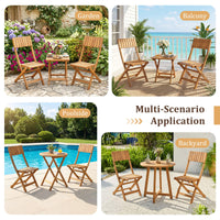 Tangkula Wood Foldable Patio Chairs Set