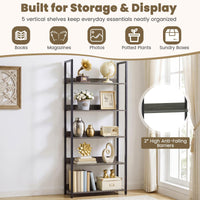 Tangkula 61”H Open Bookcase with Metal Frame