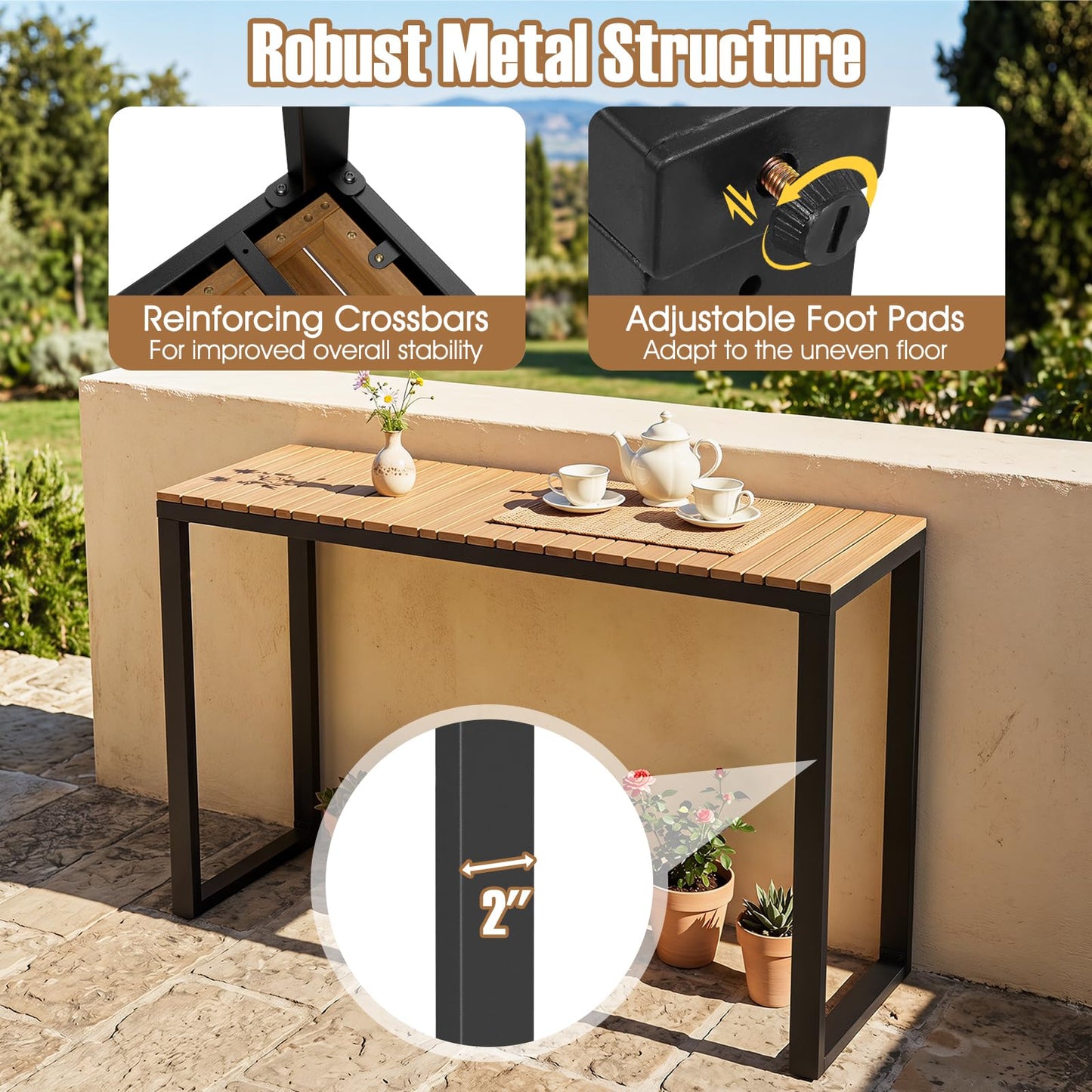 Tangkula Outdoor Console Table for Small Space
