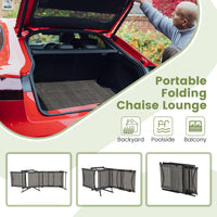 Tangkula Outdoor Lounge Chairs Set of 1/2, Patio Folding Chaise Recliner with 6-Level Backrest