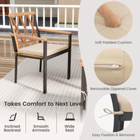 Tangkula 9 Piece Outdoor Patio Dining Set