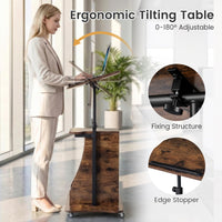Tangkula Mobile Lectern Podium for Home Office School