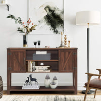 Tangkula TV Stand up to 60 Inches TVs with 2 Side Door Cabinets