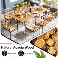 Tangkula 9 Pieces Patio Dining Set Outdoor Furniture Set