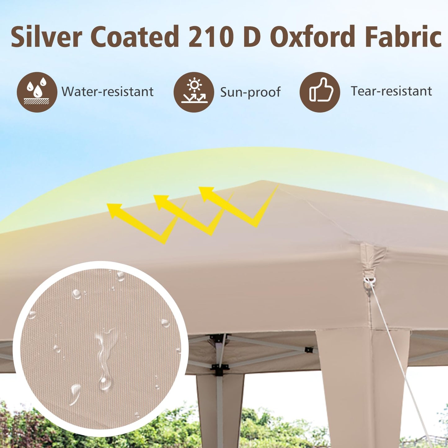 Tangkula 13x11.5 FT Hexagonal Pop Up Canopy