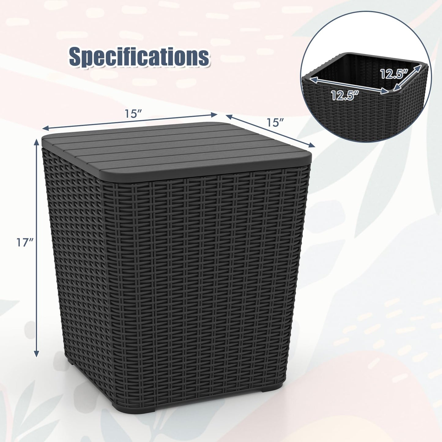 Tangkula 11.5 Gallon Water-proof Deck Box