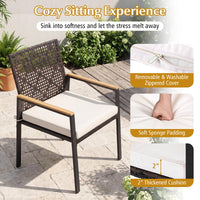Tangkula Wicker Patio Chairs Set of 4 Hand-Woven PE Rattan Outdoor Chairs