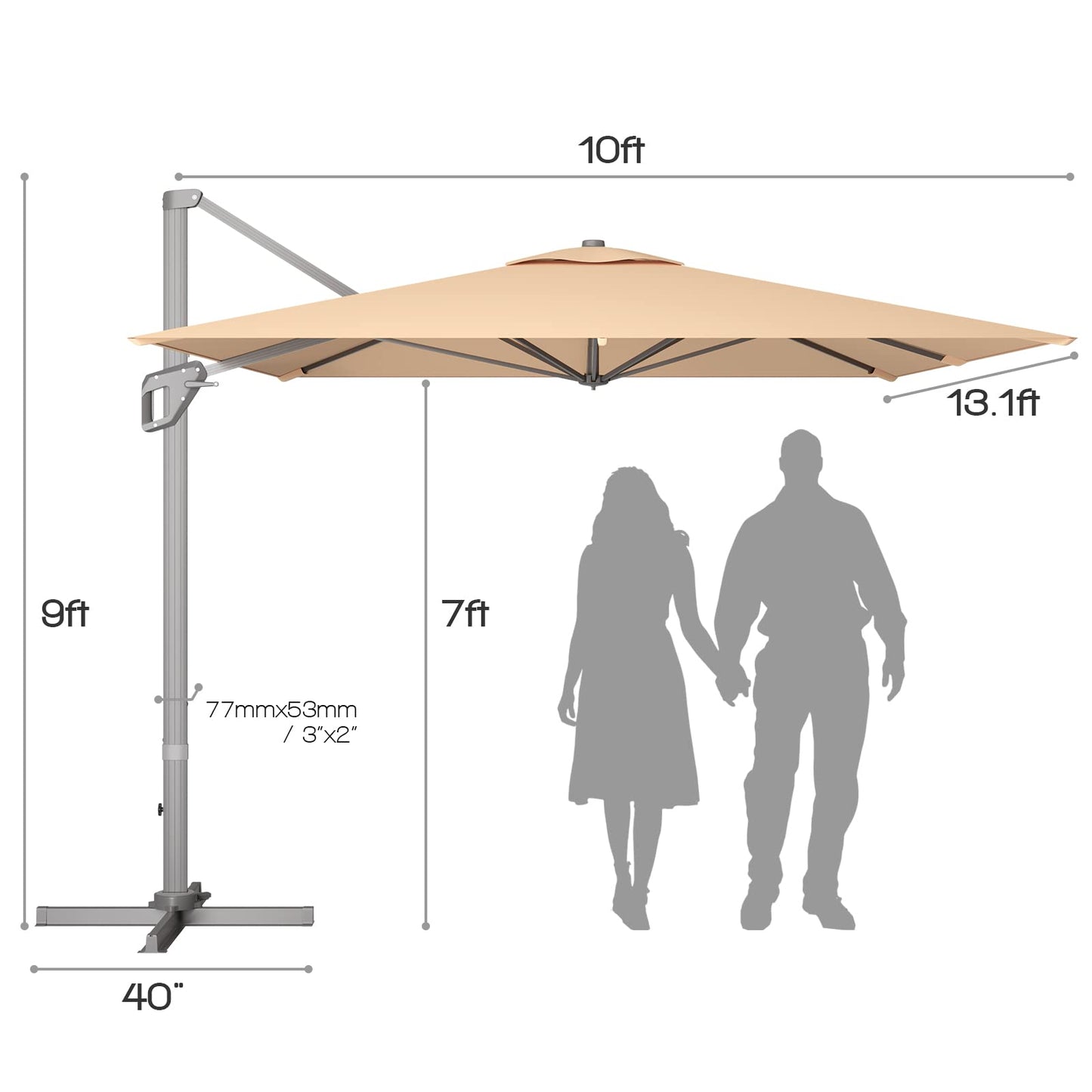 Tangkula 10x13ft Patio Rectangular Umbrella for Market