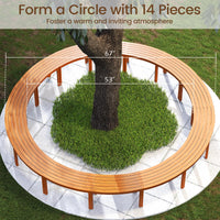 Ensemble de bancs d'extérieur incurvés en bois d'acacia Tangkula