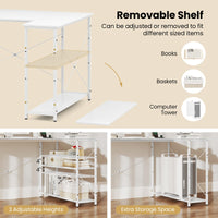 Tangkula L-Shaped Computer Desk with Reversible Shelves