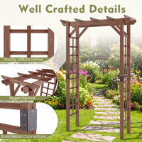 Tangkula 85" Wood Garden Arch Trellis for Climbing Plants