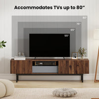 Meuble TV Tangkula moderne du milieu du siècle jusqu'à 80 pouces avec tiroir