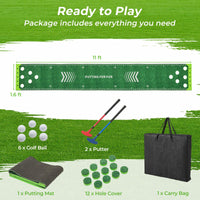 Tangkula 11 FT Golf Pong Game Set with 2 Adjustable Putters