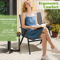 Tangkula Patio Chairs Set of 2/4 with Breathable Mesh Fabric and Metal Frame