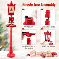 Tangkula 8 Ft Musical Christmas Street Light with Snow & Santa Scene