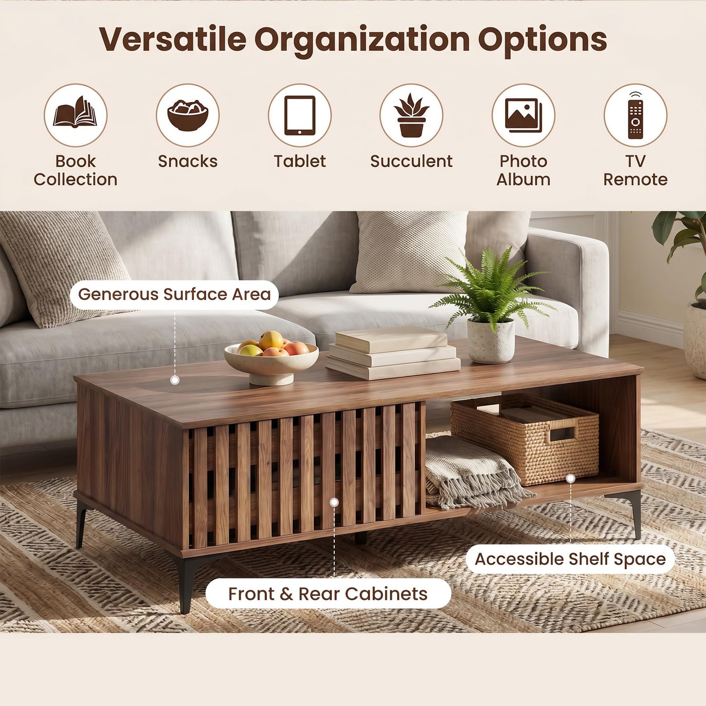 Tangkula 47” Mid Century Coffee Table