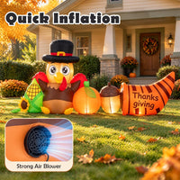 Tangkula 8.3 FT Thanksgiving Inflatable Turkey with Built-in LED Lights