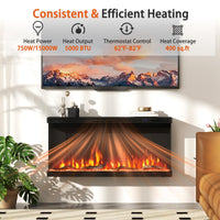 Tangkula 36/40/50/60 Inches 3-Sided Electric Fireplace Insert