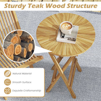 Tangkula Table d'appoint pliante de patio avec plateau à lattes et cadre en X