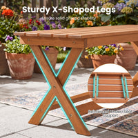 Tangkula Outdoor Wood Bench Backless