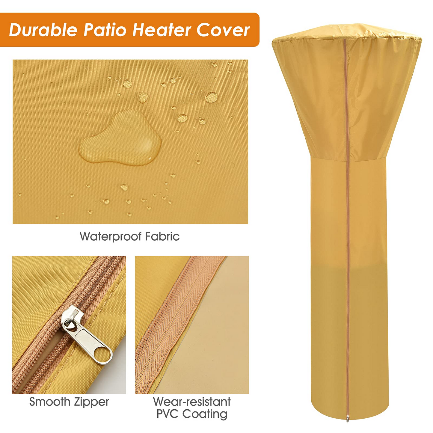 Tangkula 48000 BTU Outdoor Patio Heater with Wheels, Portable Porch Propane Heater