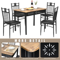 Tangkula 5 Pieces Dining Table and Chairs Set