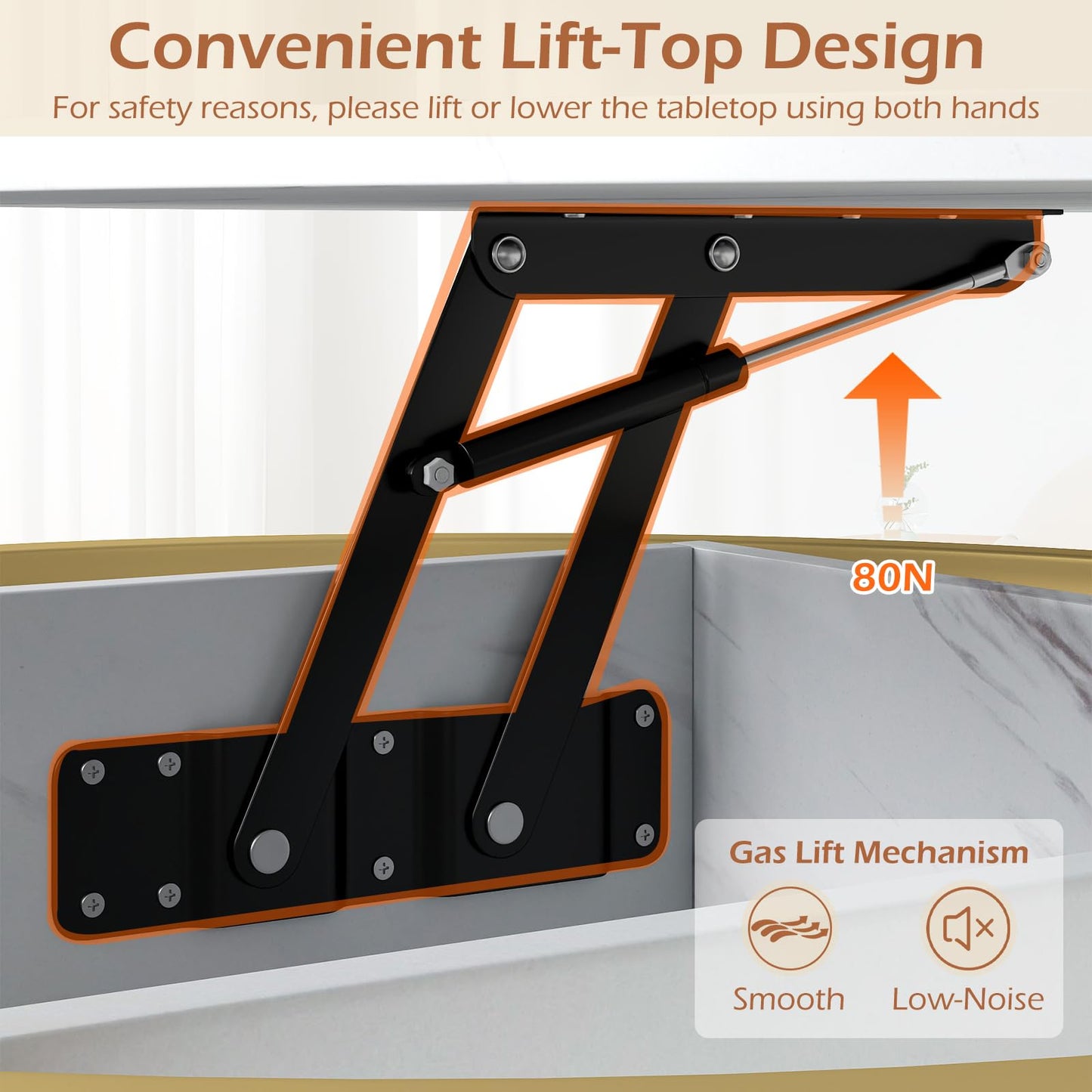 Tangkula 31.5” Round Center Table with Hidden Compartment & Side Shelves