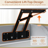 Tangkula 31.5” Round Center Table with Hidden Compartment & Side Shelves