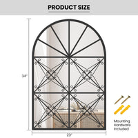Tangkula 23" x 34" Arched Window Mirror, Modern Decorative Arch Mirror
